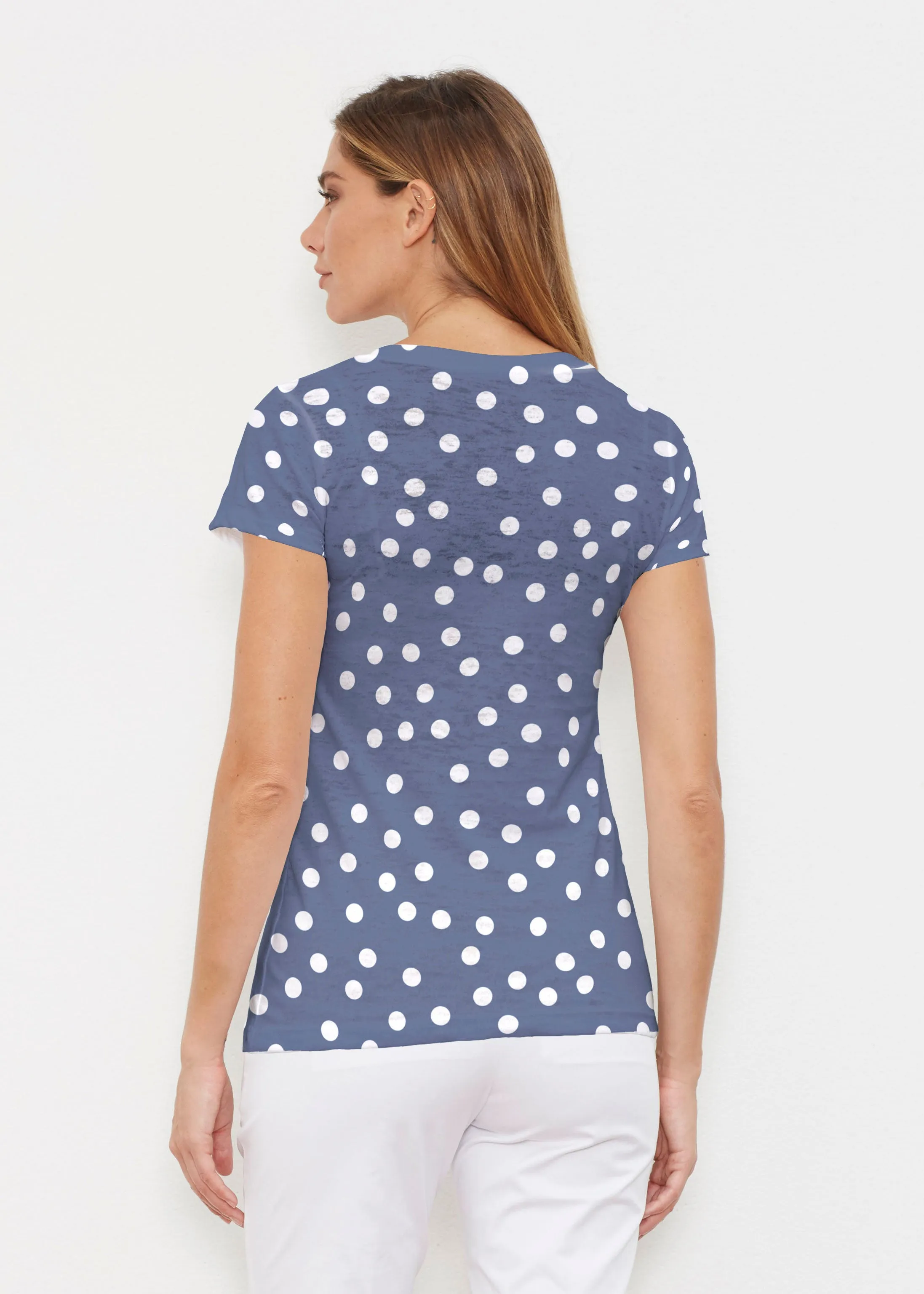 Camouflage Dots (7879) ~ Signature Cap Sleeve V-Neck Shirt