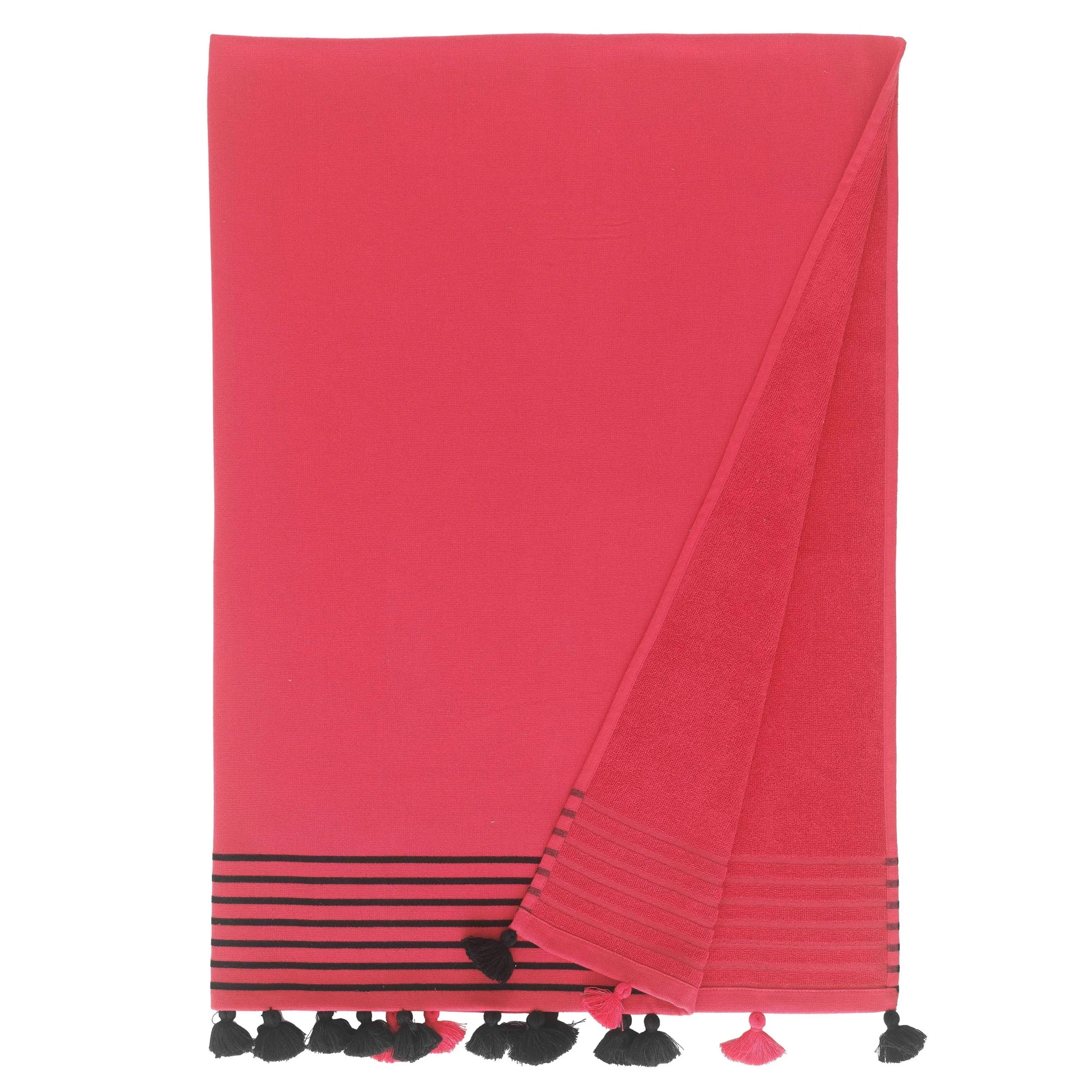 Capri - Hand-loomed Terry-Lined Turkish Towel with Pom Poms