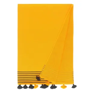Capri - Hand-loomed Terry-Lined Turkish Towel with Pom Poms