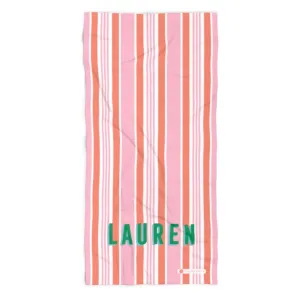Capri Stripe Pink Beach Towel