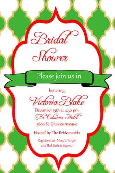 CHRISTMAS PATTERN CUSTOM INVITATION