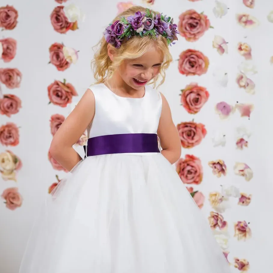 Classic Dolly Dress - Purple Sash