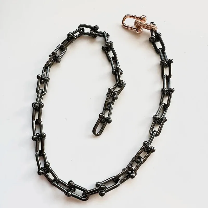 Classic Gold & Black Electroplated Gothic Necklace
