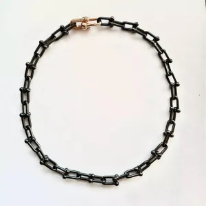 Classic Gold & Black Electroplated Gothic Necklace