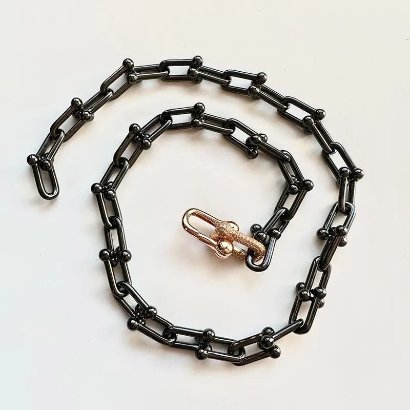 Classic Gold & Black Electroplated Gothic Necklace