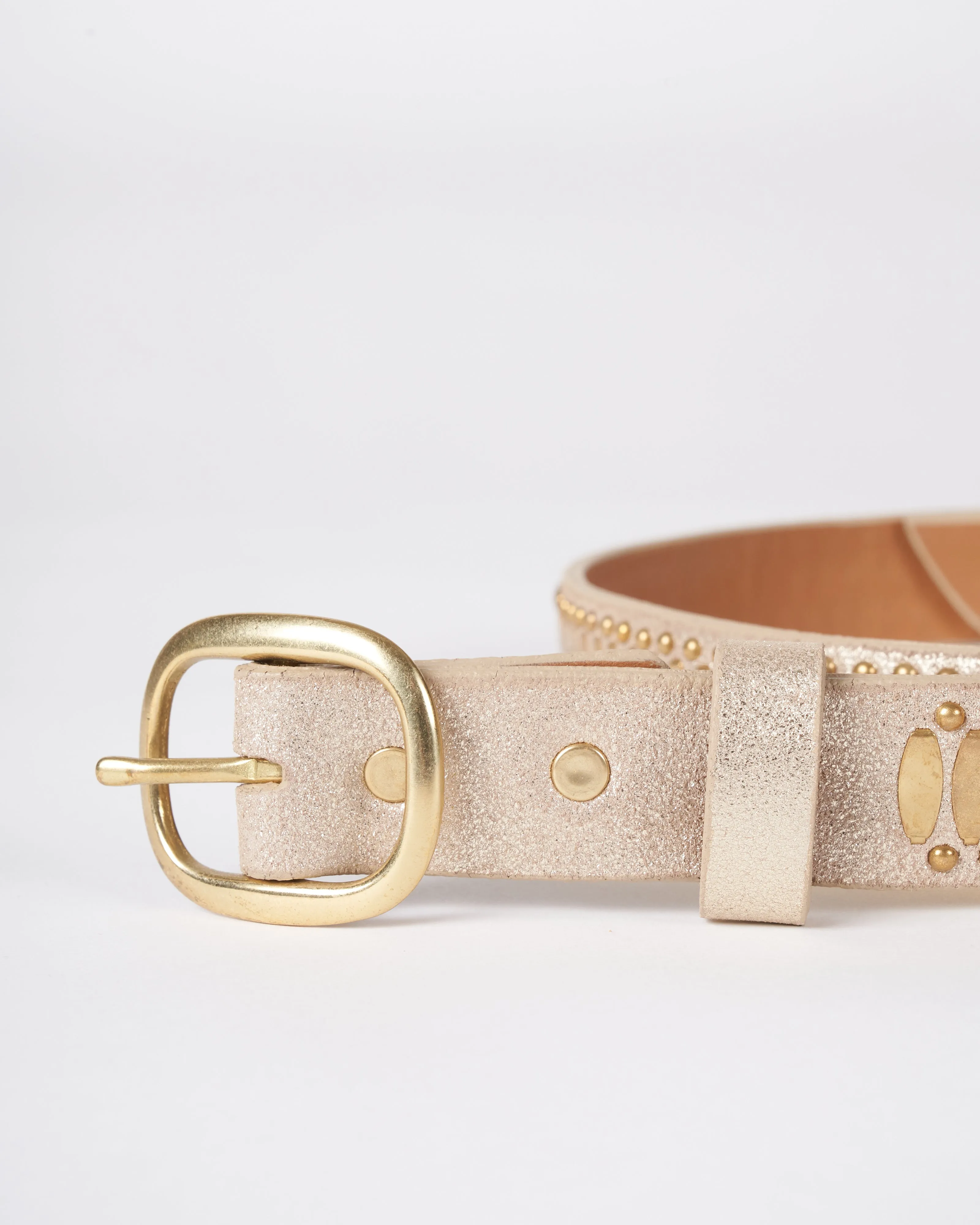 concha belt - white gold sheen
