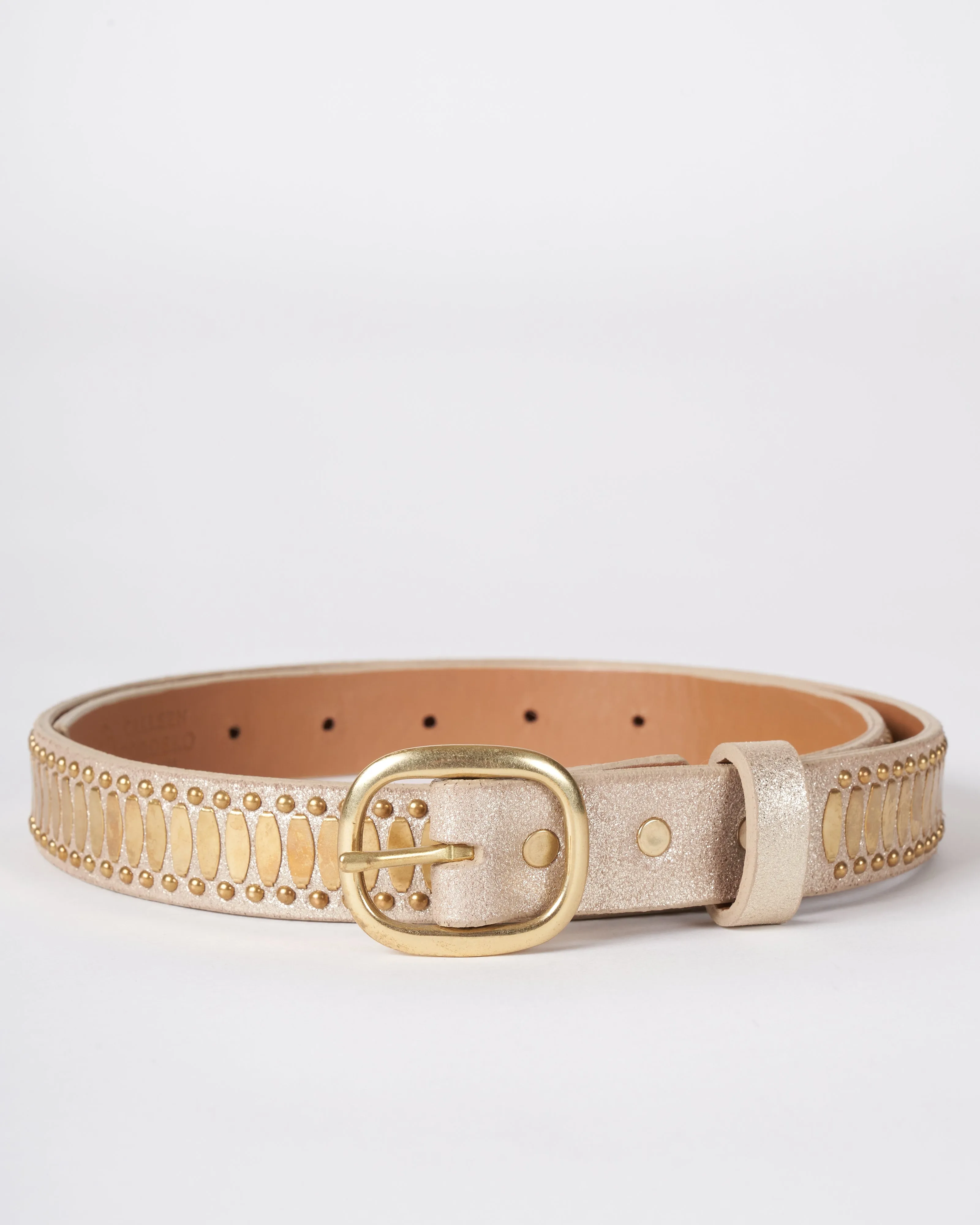 concha belt - white gold sheen