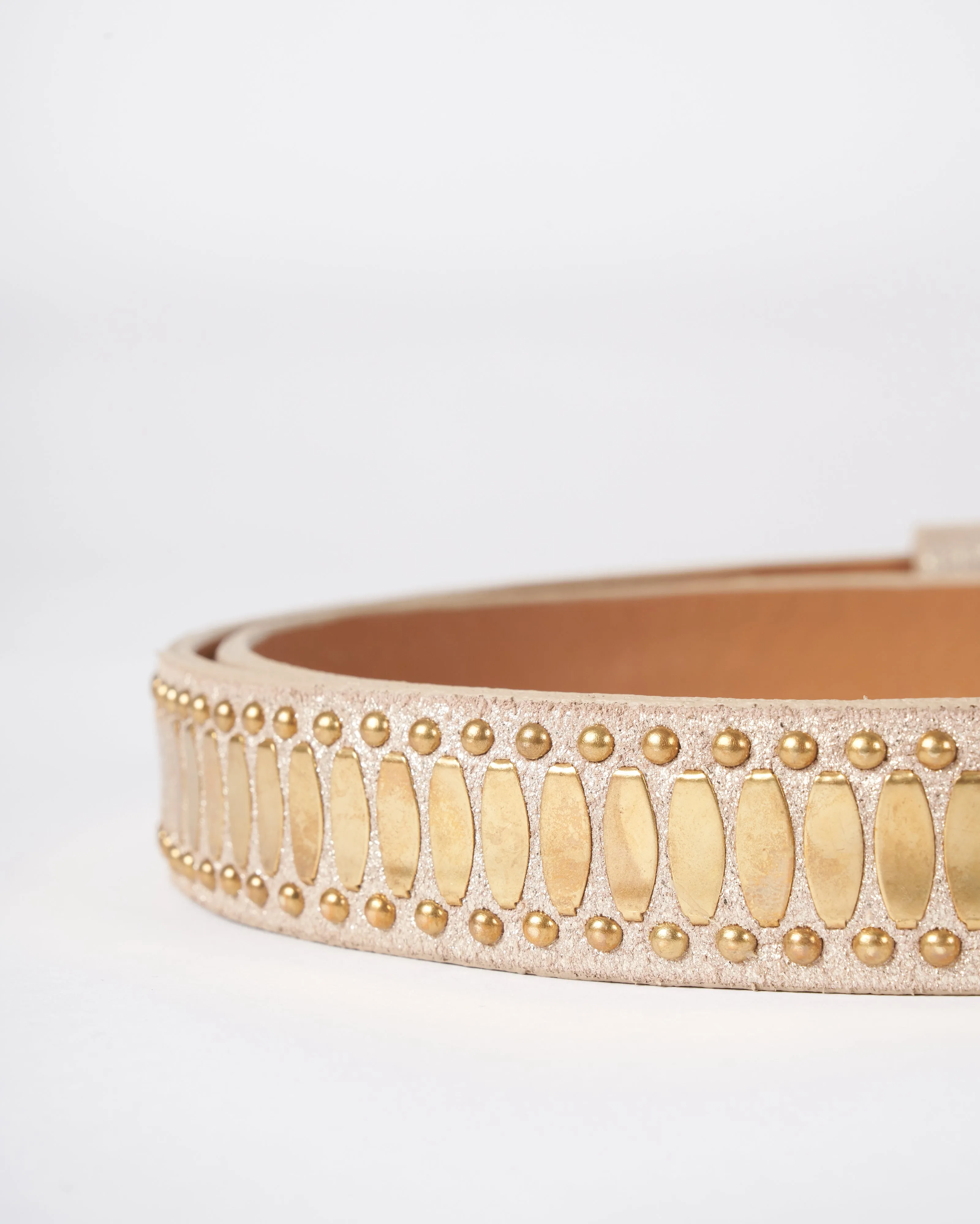 concha belt - white gold sheen