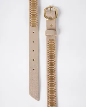 concha belt - white gold sheen