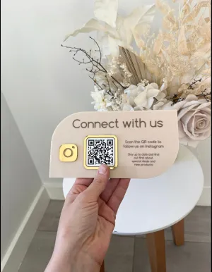 Connect with us - wall sign modern shape