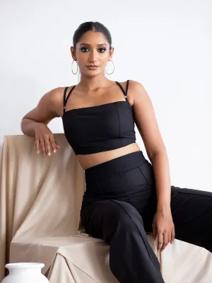 Corset Detail Back Tie-Up Crop Top