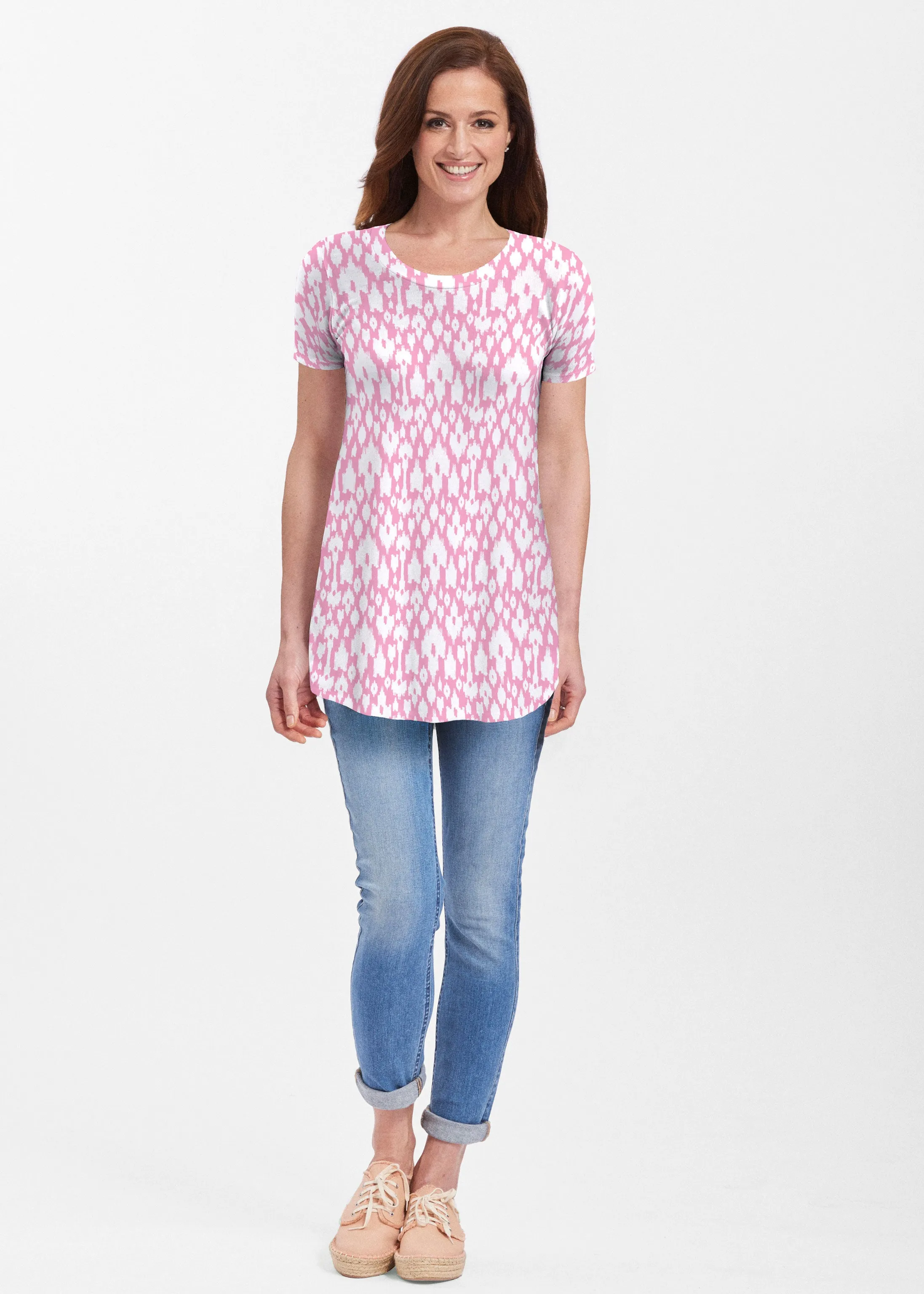 Cosmo Ikat (7933) ~ Short Sleeve Butterknit tunic