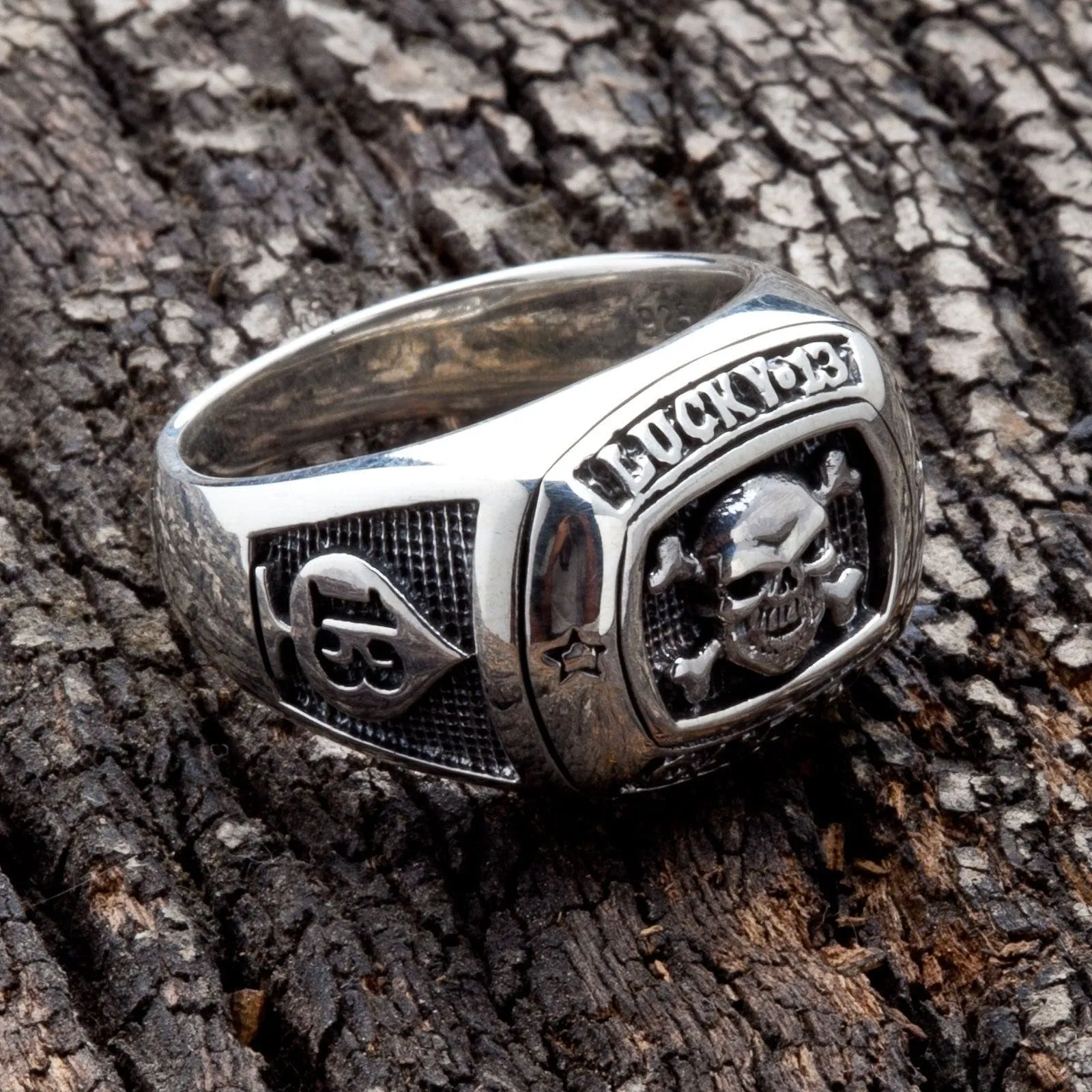 Crossbones Skull Gamble 925 Sterling Silver Ring