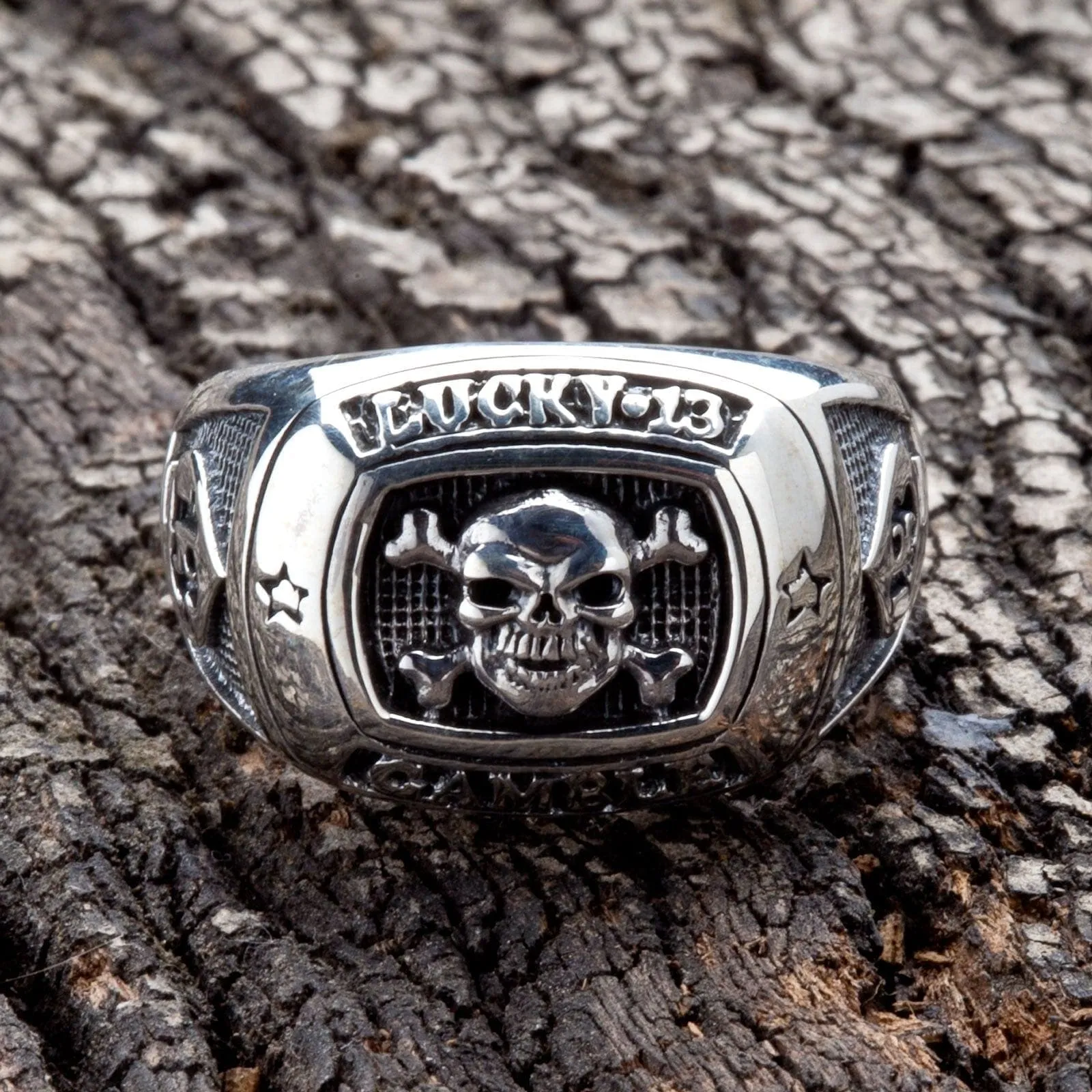 Crossbones Skull Gamble 925 Sterling Silver Ring