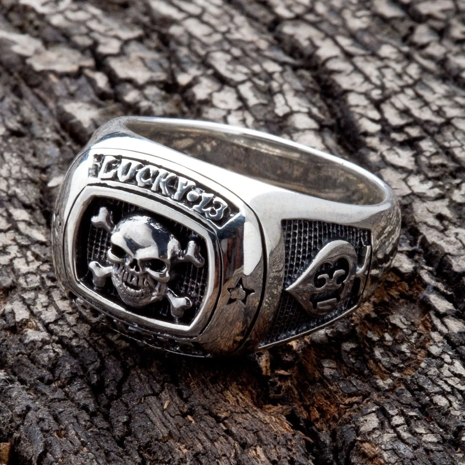 Crossbones Skull Gamble 925 Sterling Silver Ring