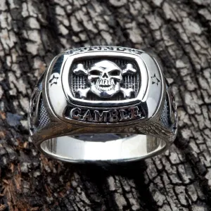 Crossbones Skull Gamble 925 Sterling Silver Ring