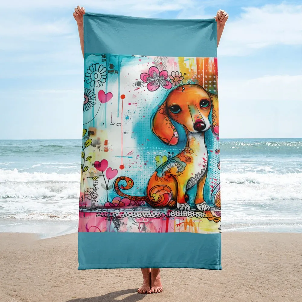 Dachshund Dog Beach Towel