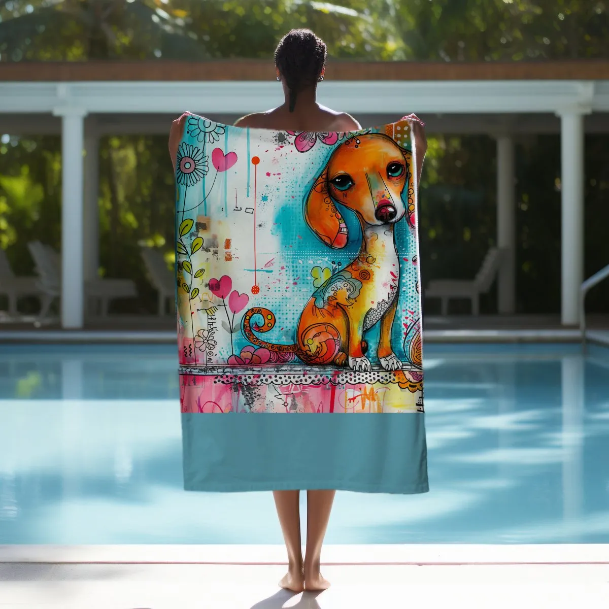 Dachshund Dog Beach Towel