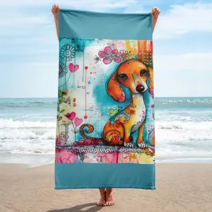 Dachshund Dog Beach Towel