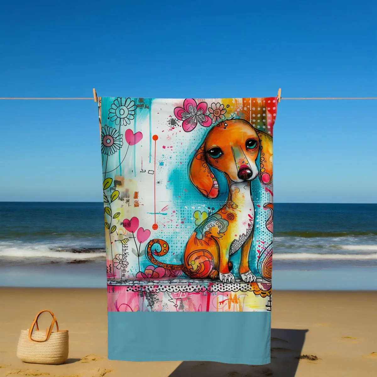 Dachshund Dog Beach Towel