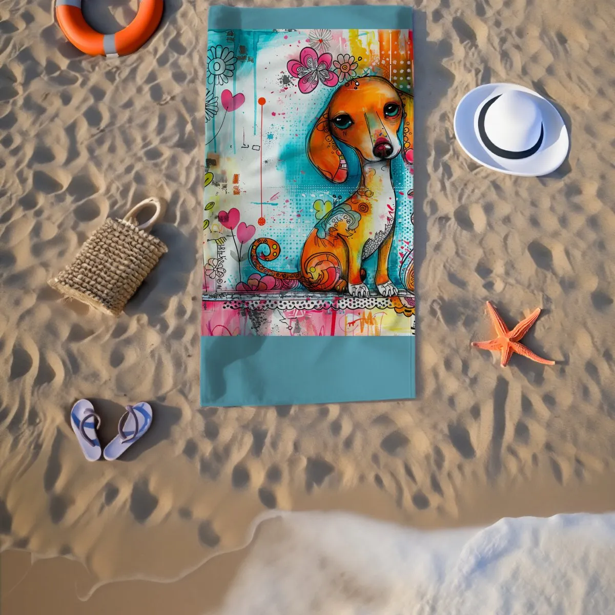 Dachshund Dog Beach Towel