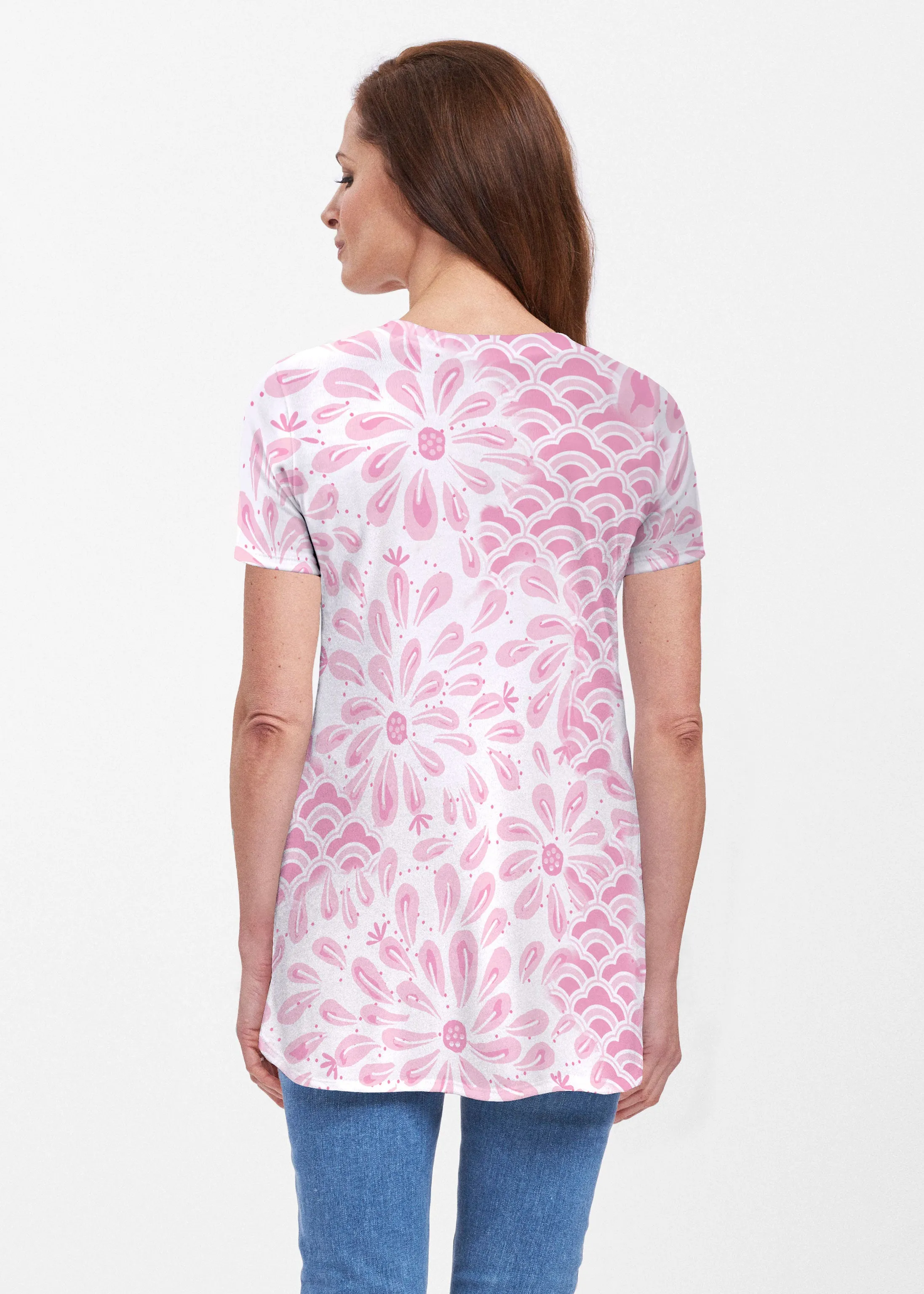 Daybreak Pink (8073) ~ Short Sleeve Butterknit tunic