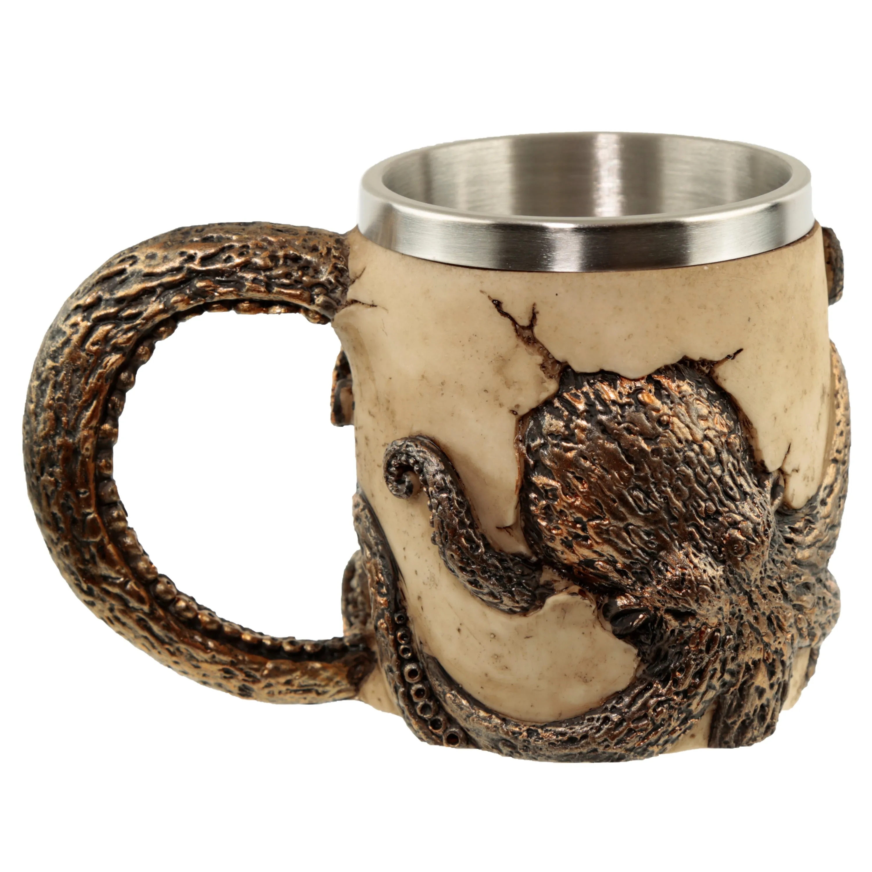 Decorative Bronze Octopus Skull Tankard