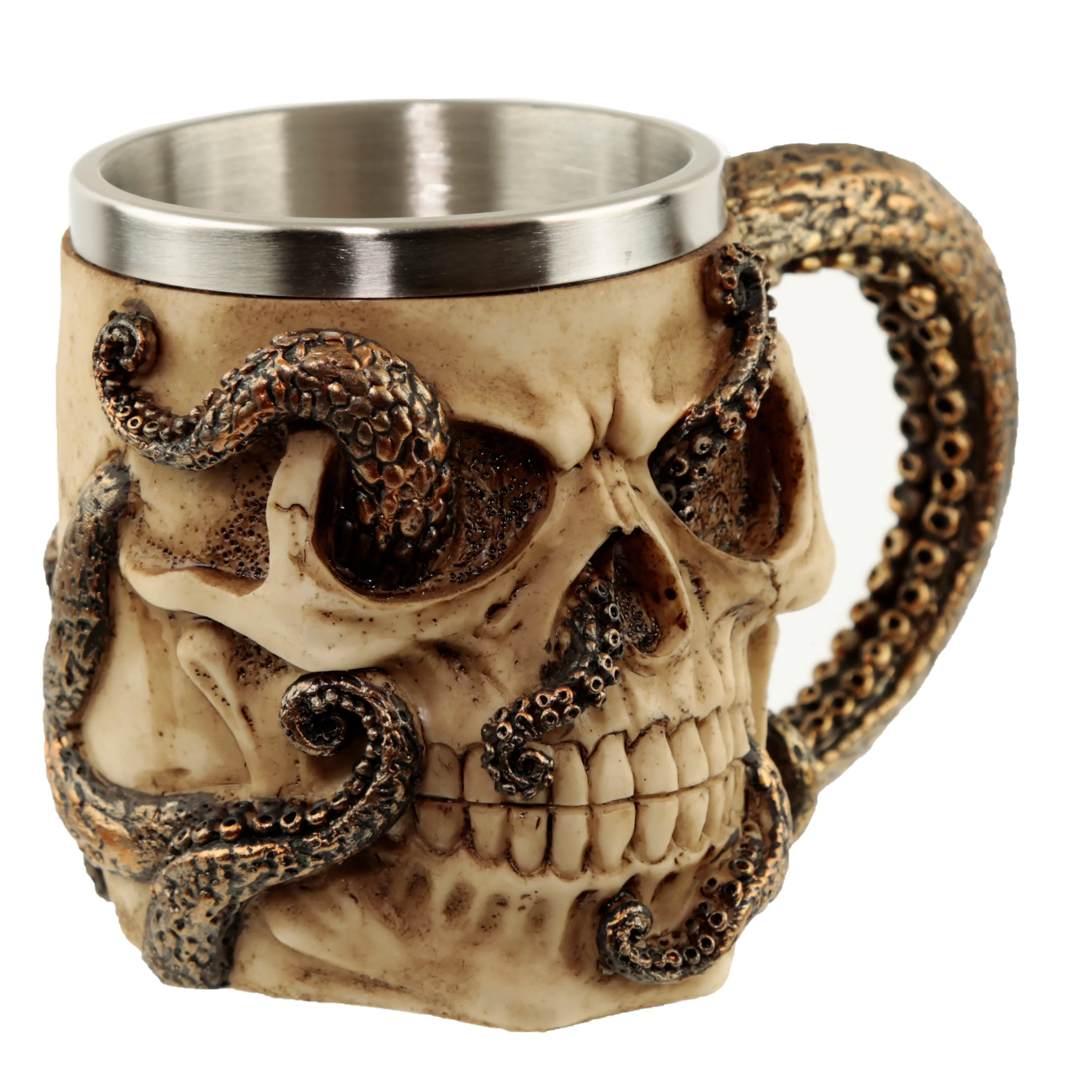 Decorative Bronze Octopus Skull Tankard