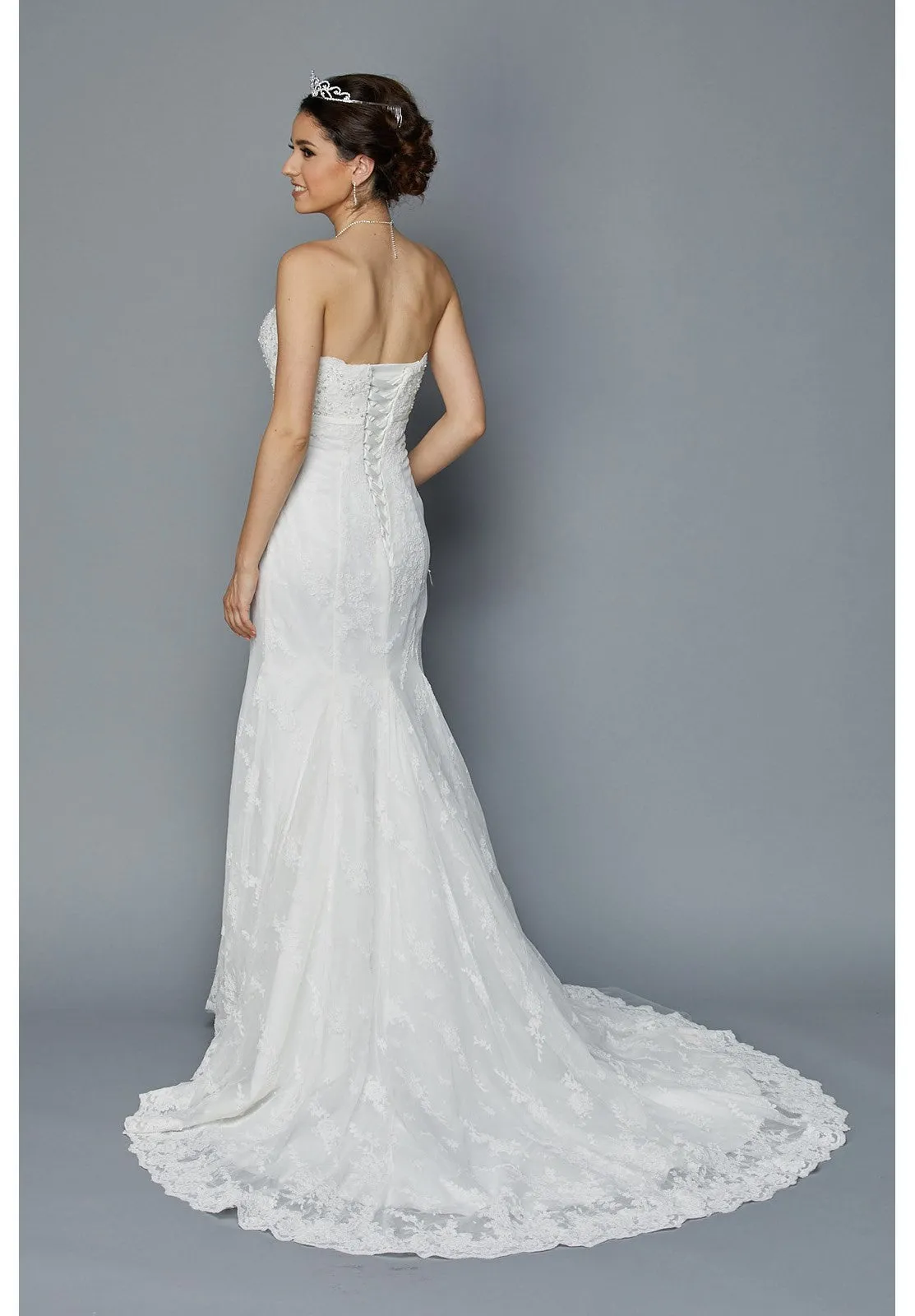 DeKlaire Bridal 349 Embellished Bodice Strapless Wedding Gown
