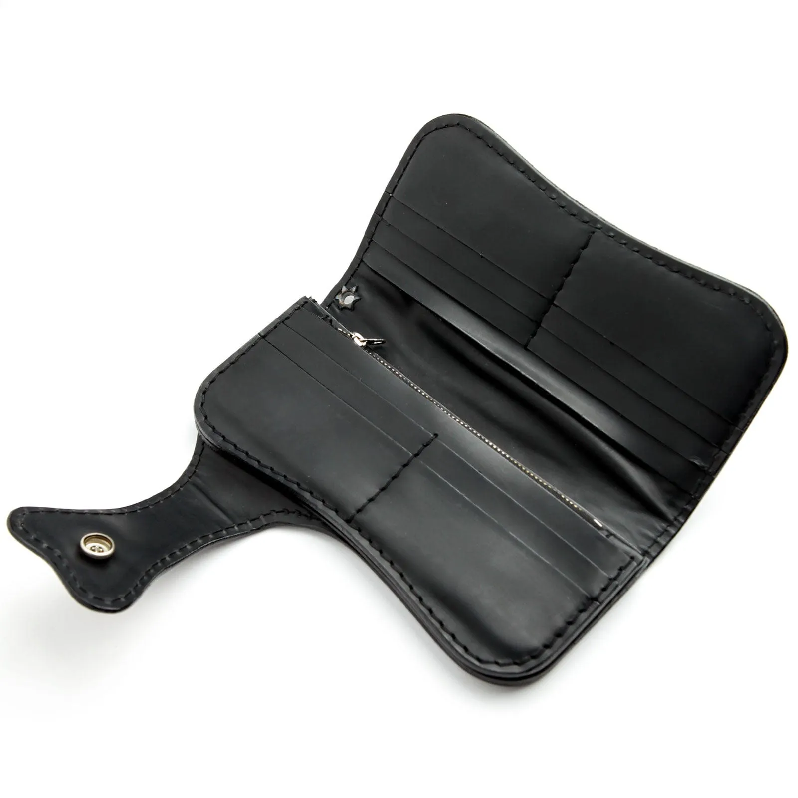 Demon Genuine Leather Carved Biker Wallet