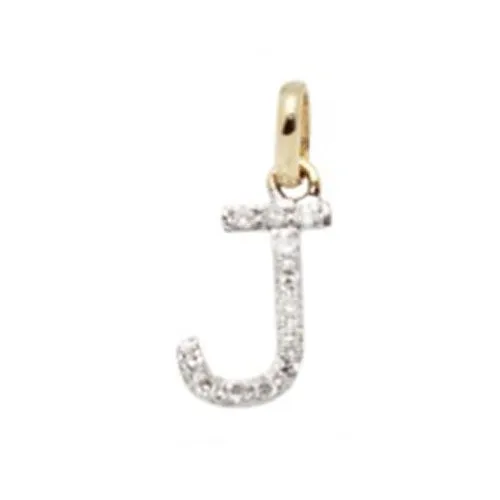 Diamond Initial Letter 14K Gold  Necklace