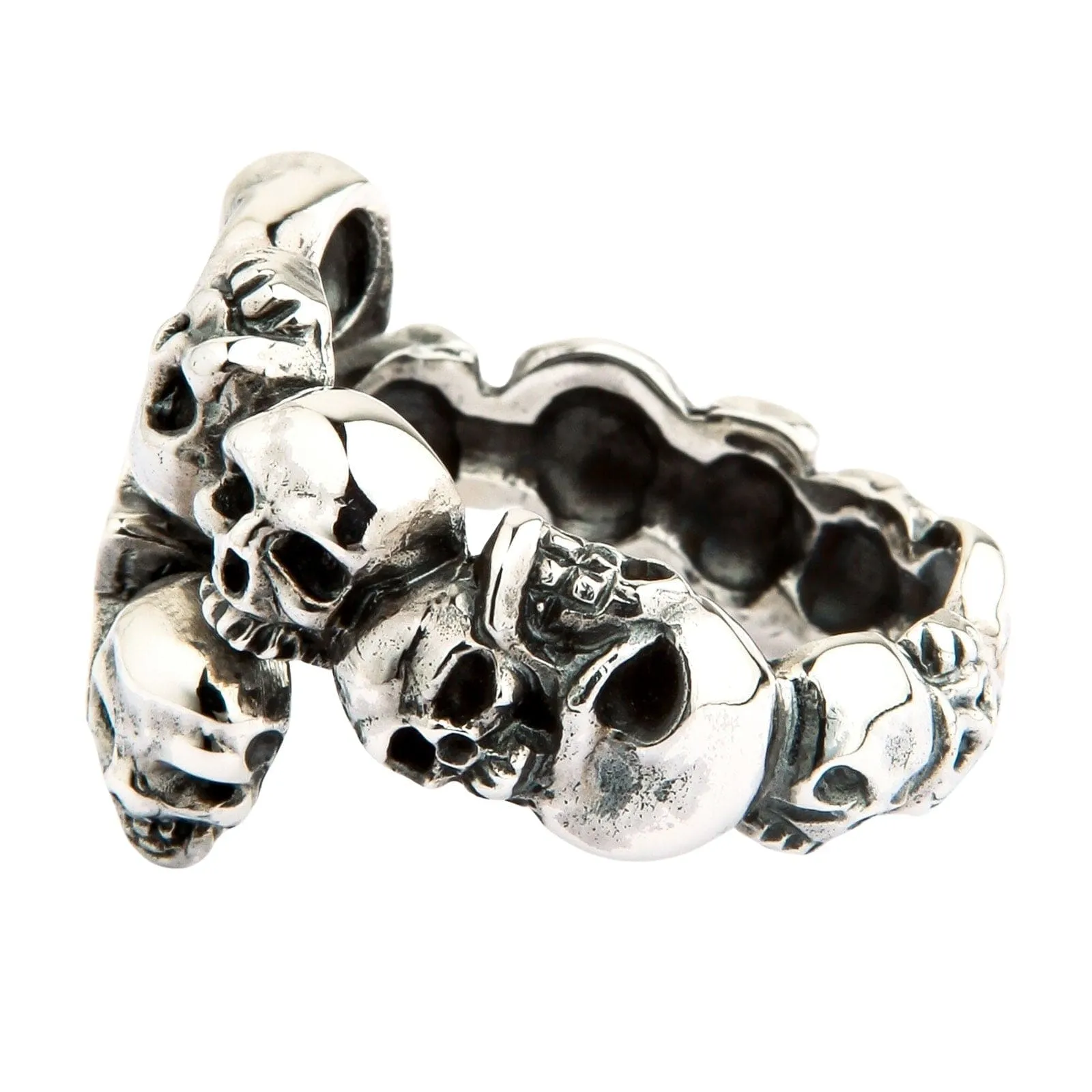 Diamond Star Rock Sterling Silver Skull Ring