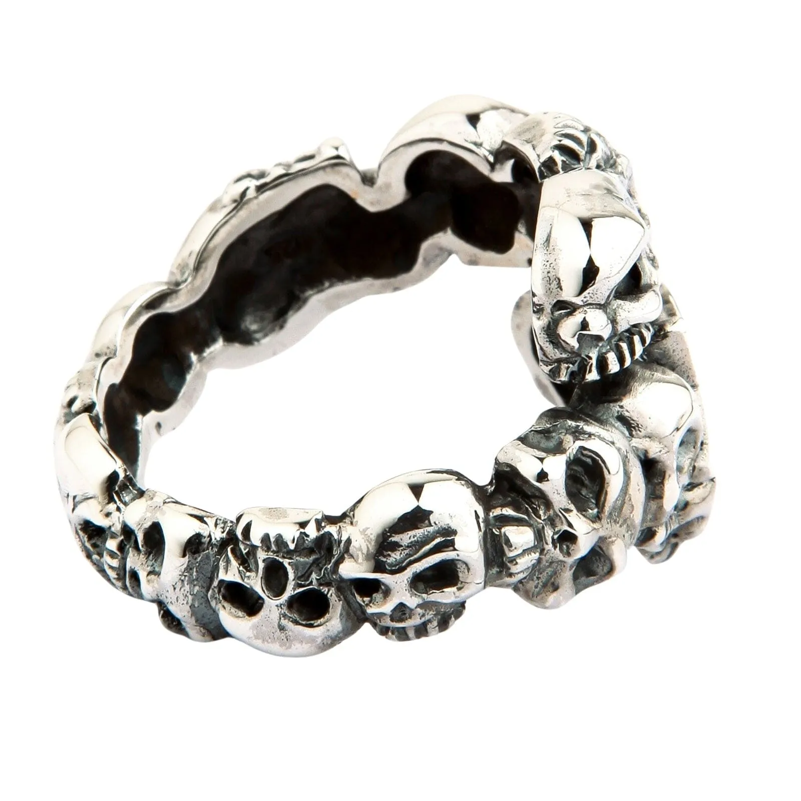 Diamond Star Rock Sterling Silver Skull Ring