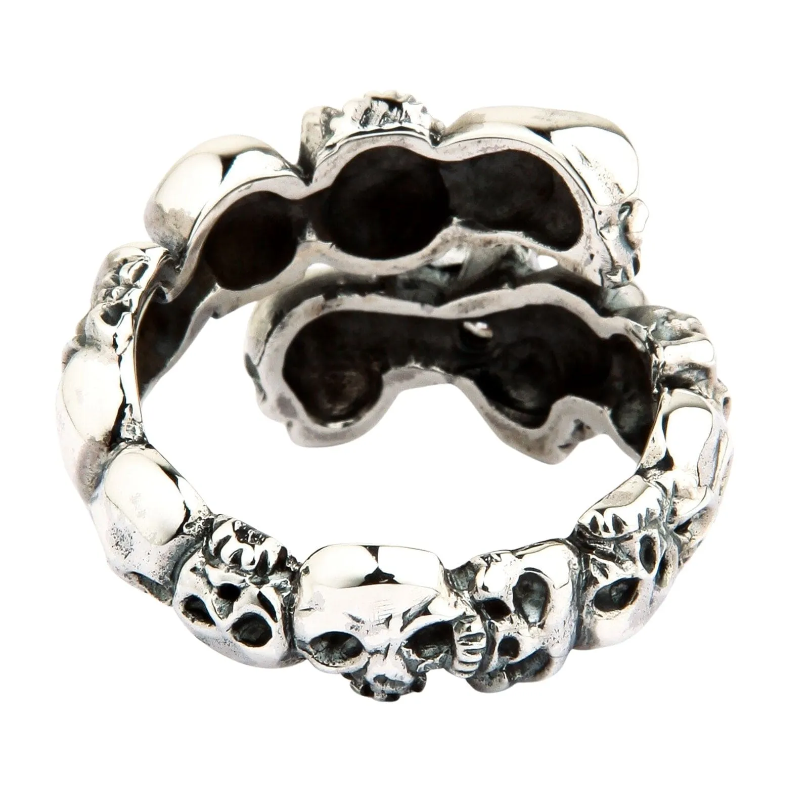Diamond Star Rock Sterling Silver Skull Ring