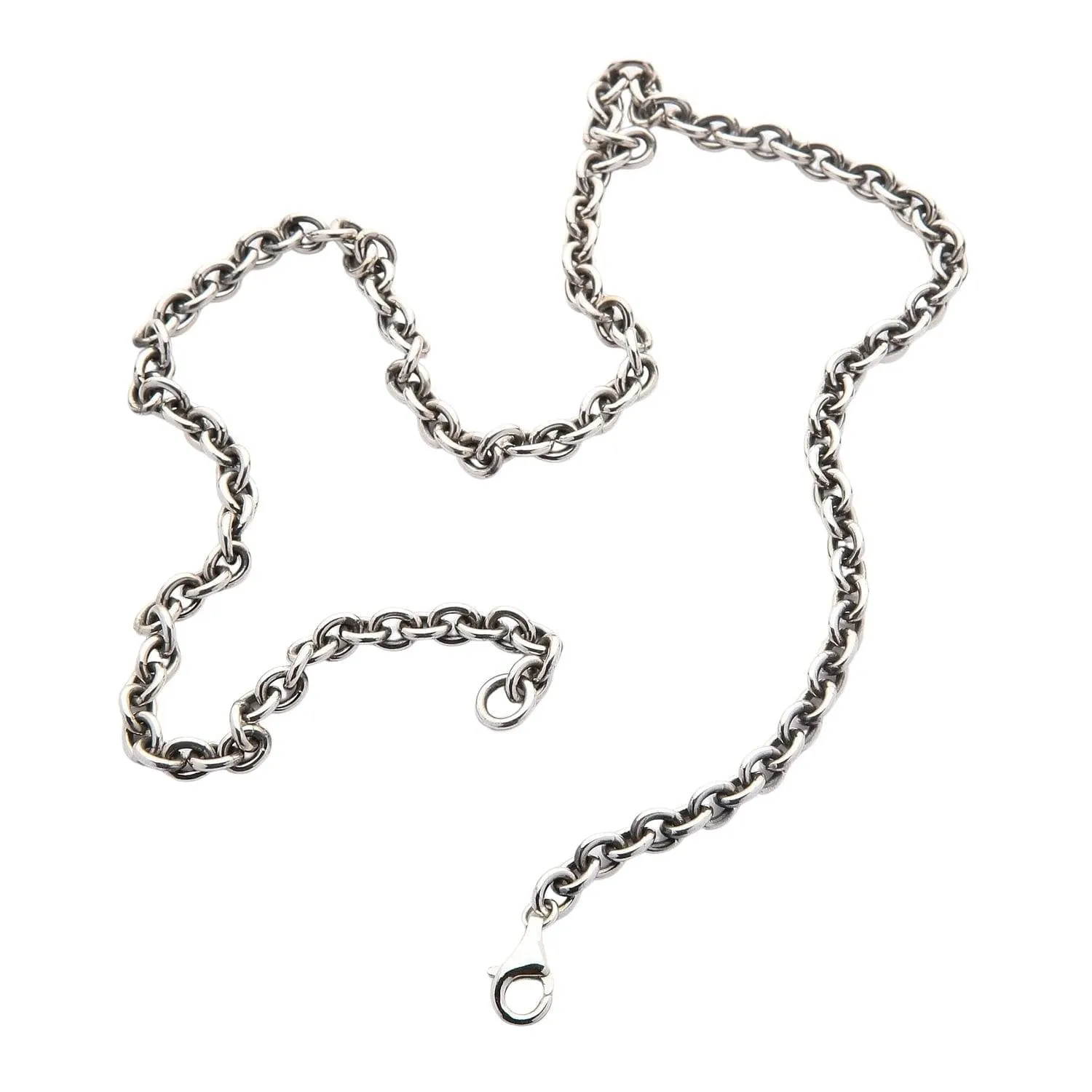 Dinosaur Bone Skull Sterling Silver Biker Pendant Necklace