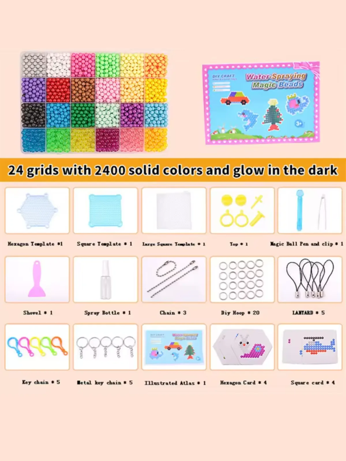 DIY Glow-in-the-Dark Magic Water Glue Beads 15-Color Craft Kit