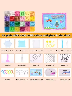 DIY Glow-in-the-Dark Magic Water Glue Beads 15-Color Craft Kit