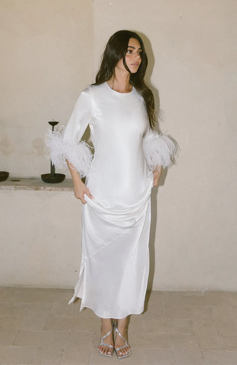 Dolly Bridal Dress with Feather Sleeve