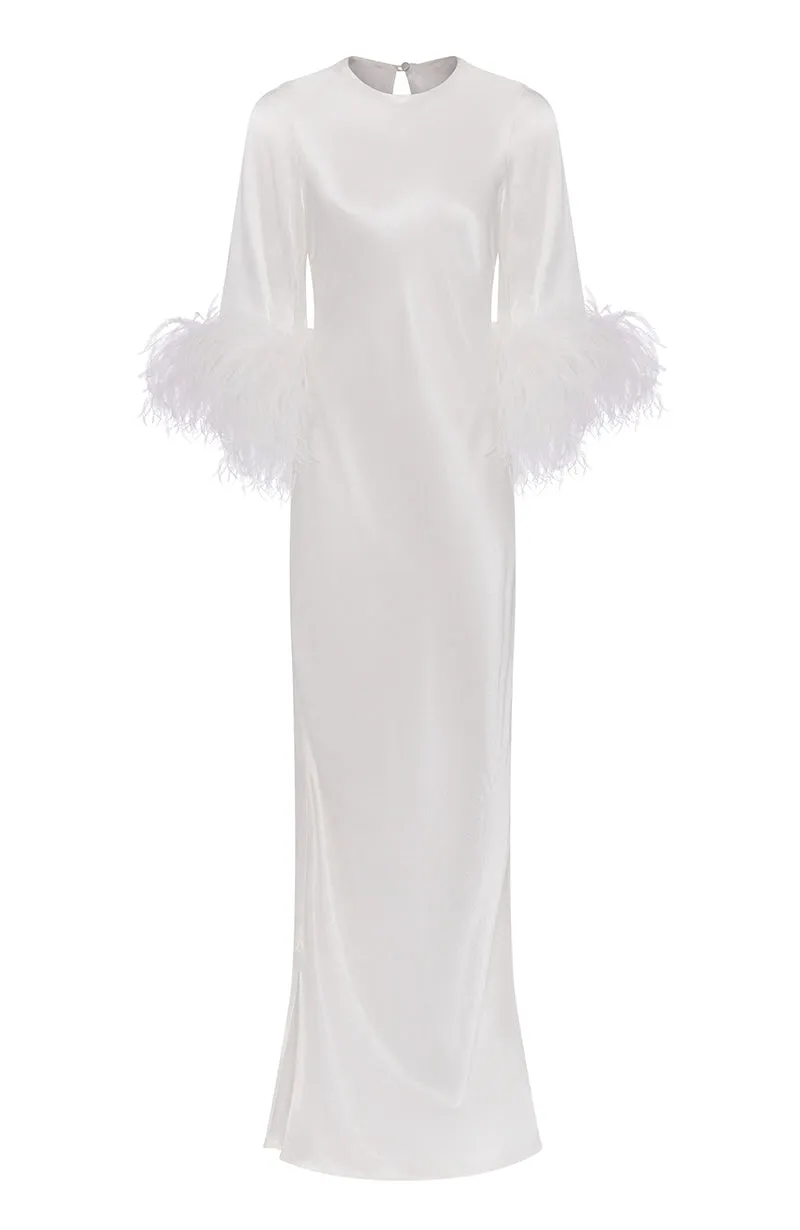 Dolly Bridal Dress with Feather Sleeve