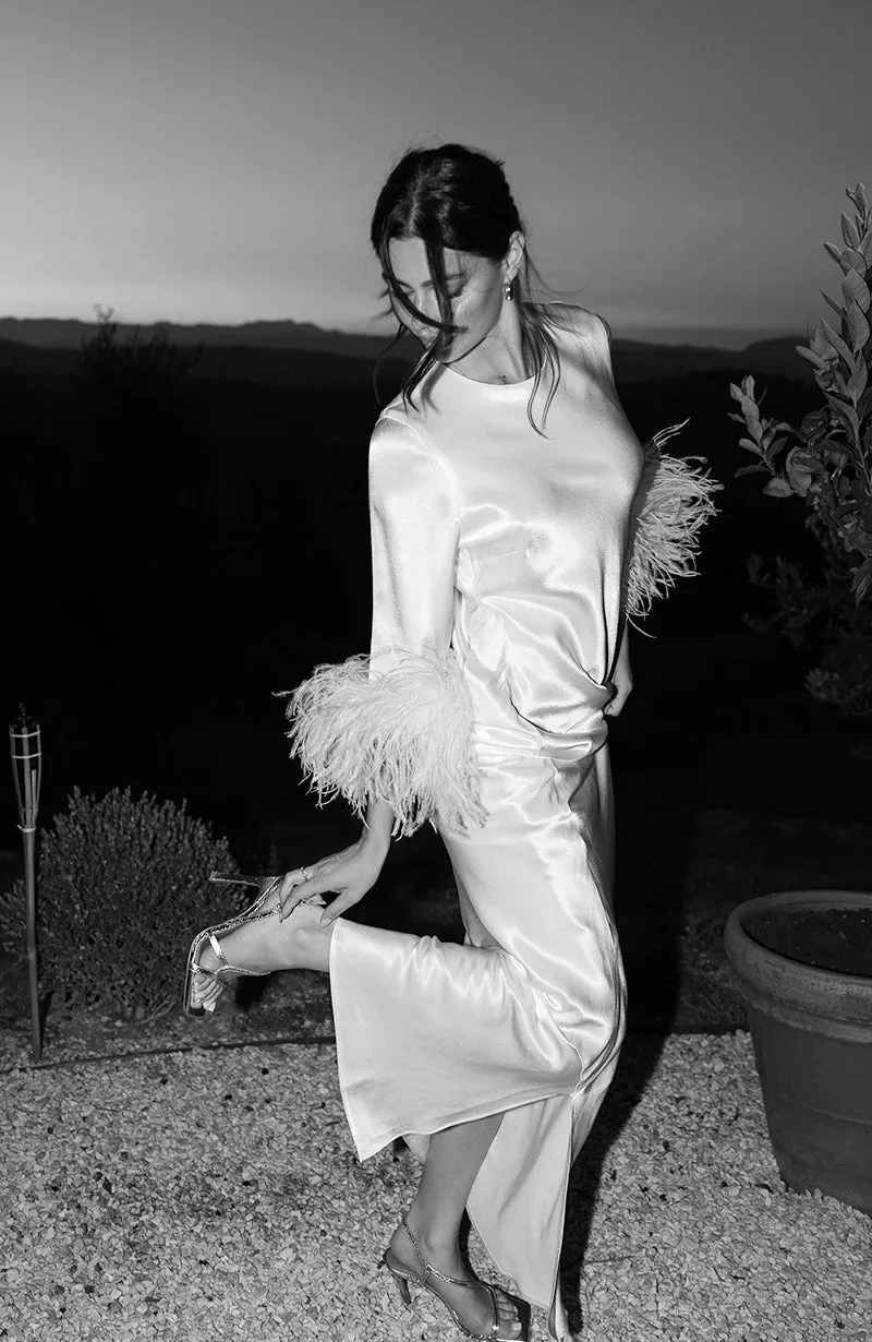 Dolly Bridal Dress with Feather Sleeve