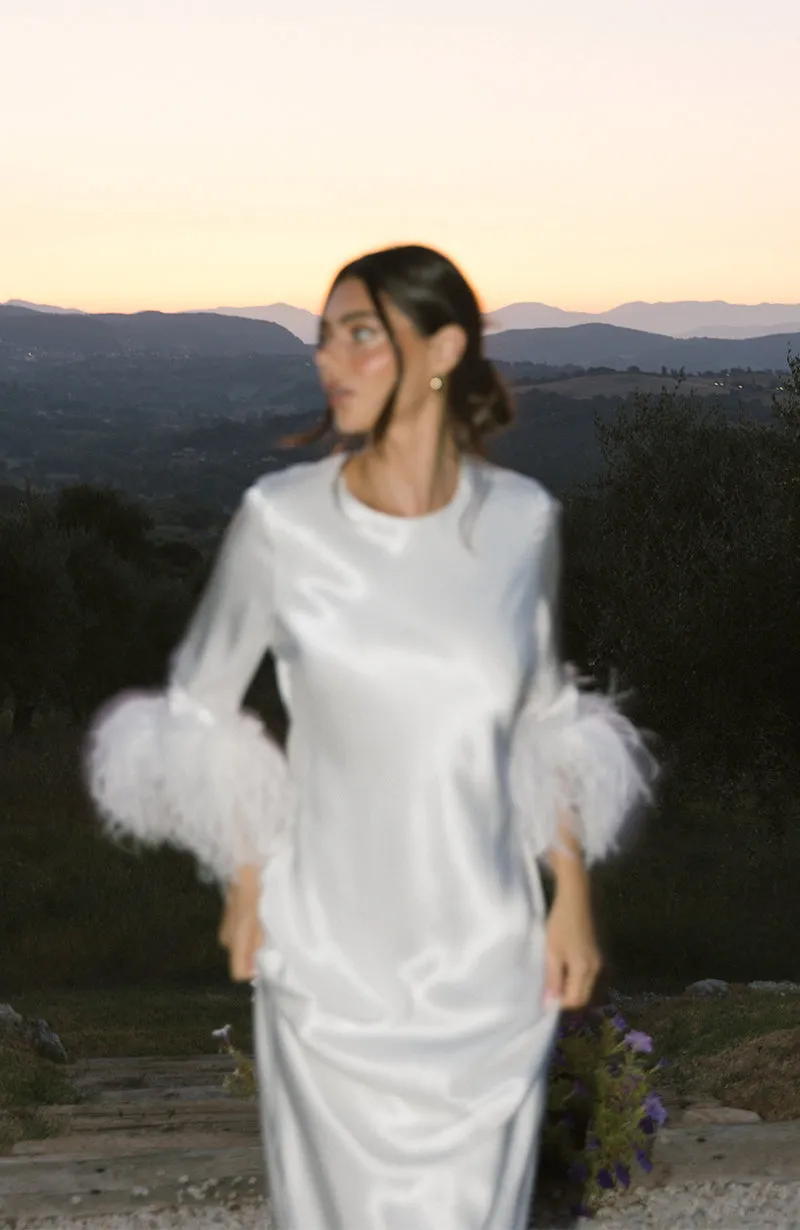 Dolly Bridal Dress with Feather Sleeve