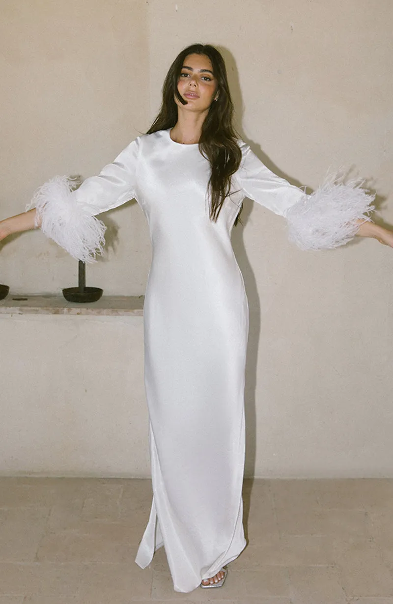 Dolly Bridal Dress with Feather Sleeve