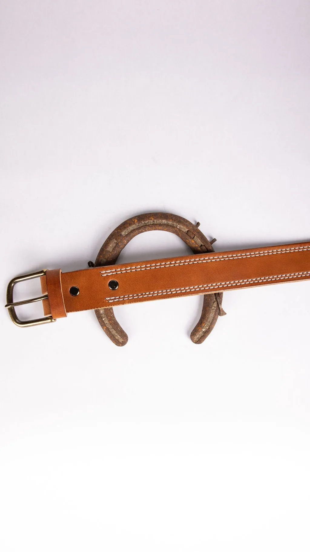 Double Stitched Buck Brown Belt