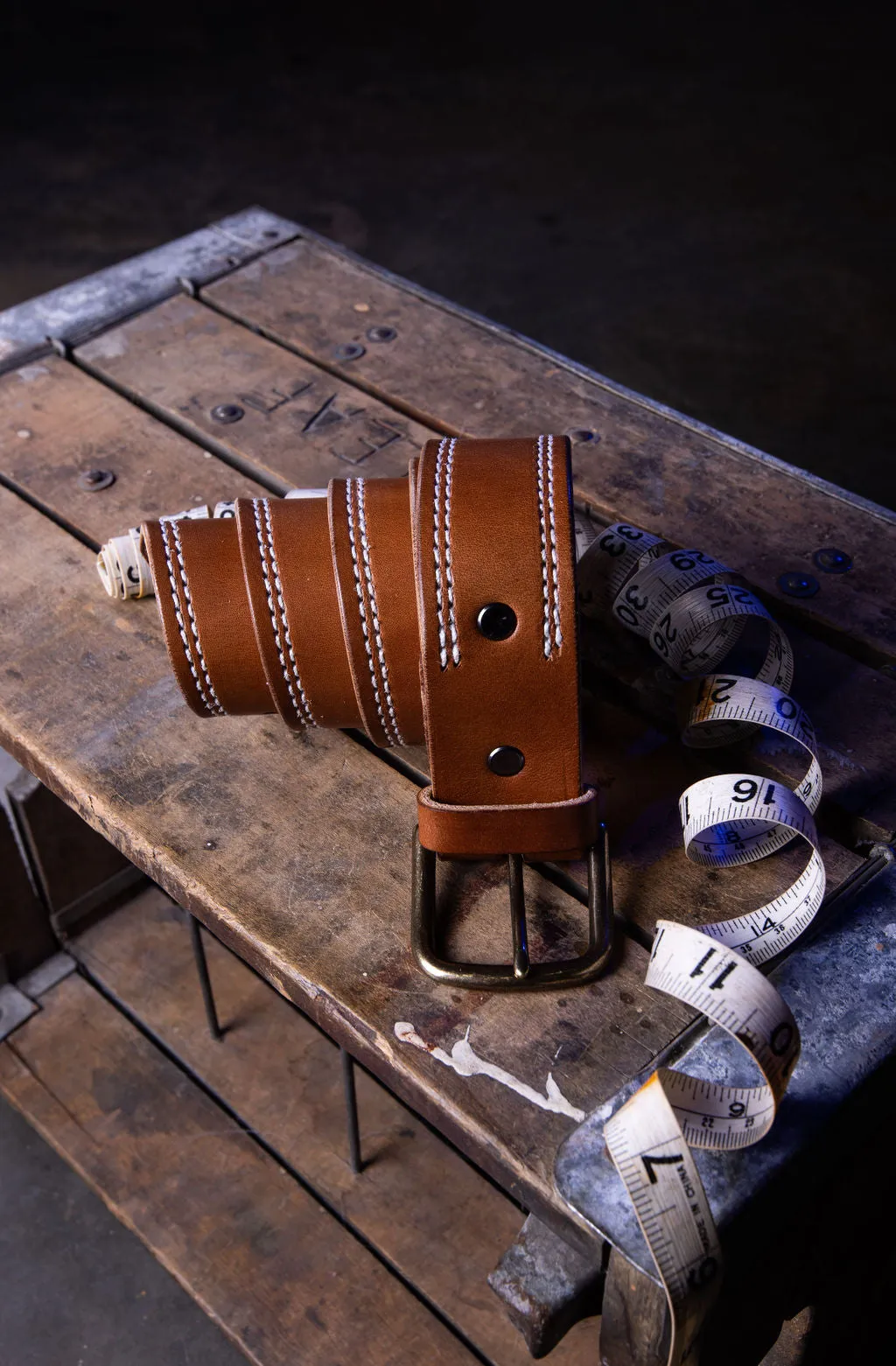 Double Stitched Buck Brown Belt