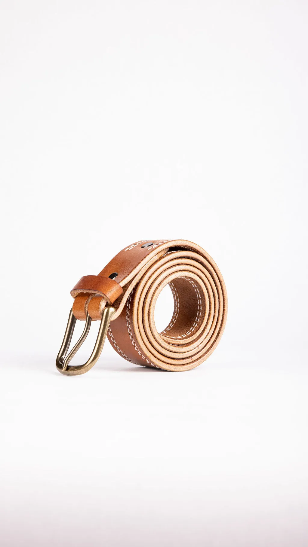 Double Stitched Buck Brown Belt