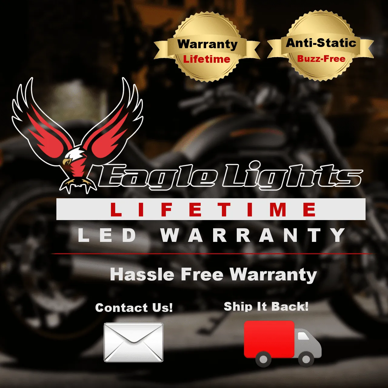 Eagle Lights Infinity Beam Series 7" Round LED Headlight for Harley Davidson and Indian Motorcycles