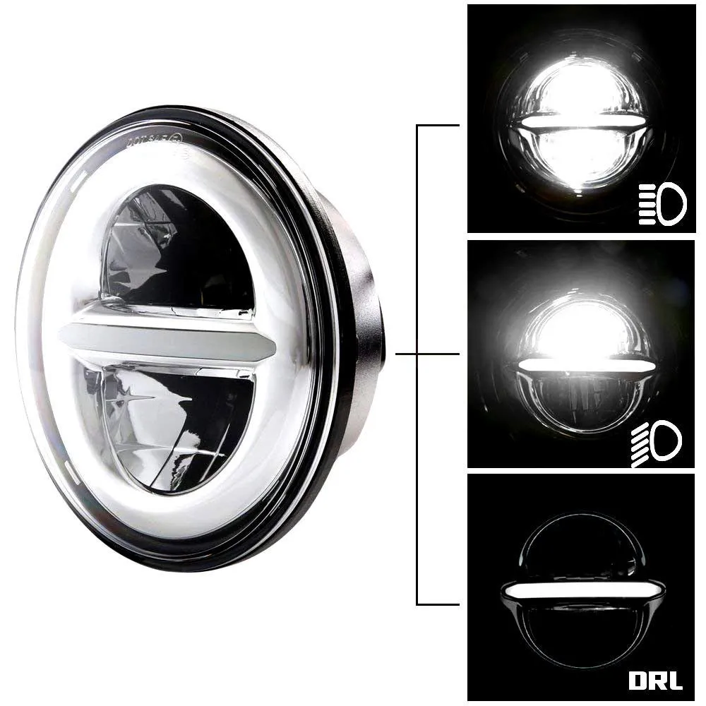 Eagle Lights Infinity Beam Series 7" Round LED Headlight for Harley Davidson and Indian Motorcycles