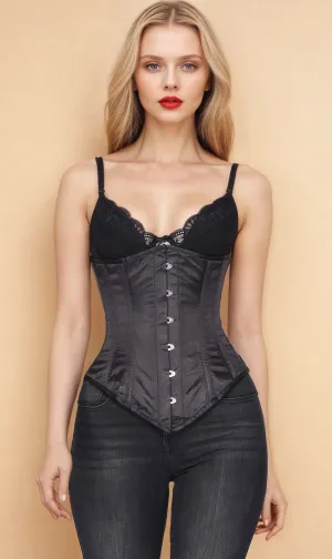 Elaina Gothic Underbust Long Satin Corset