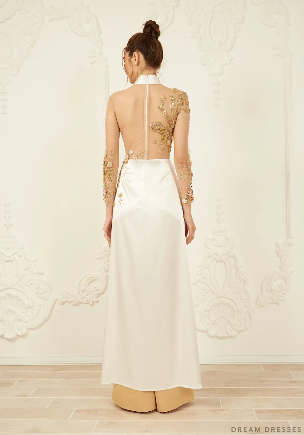 Embellished Bridal Ao Dai | Custom Made Vietnamese Bridal Dress (#ELVERA)