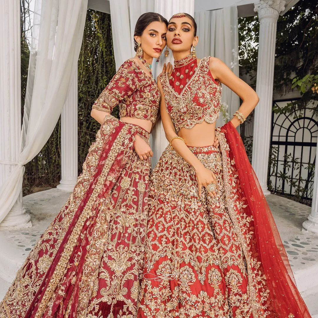 Embellished Bridal Maroon Lehenga Choli for Bridal Wear